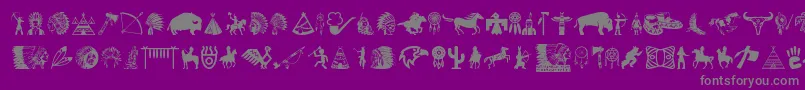 NativeAmericanIndians Font – Gray Fonts on Purple Background