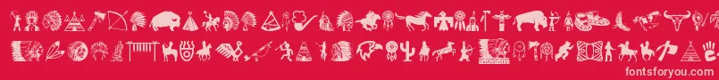 NativeAmericanIndians Font – Pink Fonts on Red Background