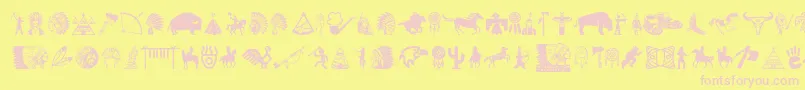 NativeAmericanIndians Font – Pink Fonts on Yellow Background