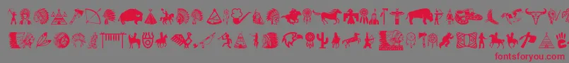 NativeAmericanIndians Font – Red Fonts on Gray Background