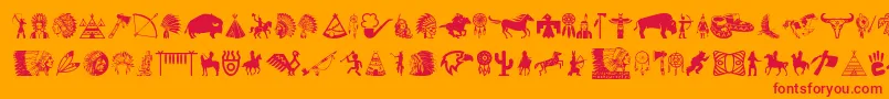 フォントNativeAmericanIndians – オレンジの背景に赤い文字