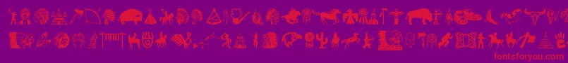 NativeAmericanIndians-Schriftart – Rote Schriften auf violettem Hintergrund