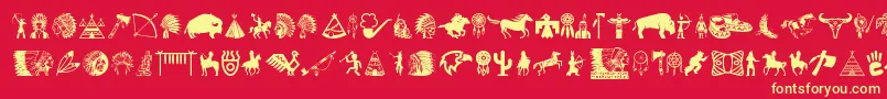 フォントNativeAmericanIndians – 黄色の文字、赤い背景