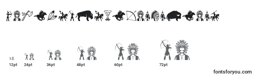 Größen der Schriftart NativeAmericanIndians