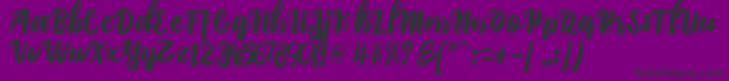 PriscilliaScript-Schriftart – Schwarze Schriften auf violettem Hintergrund