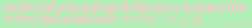 PriscilliaScript Font – Pink Fonts on Green Background