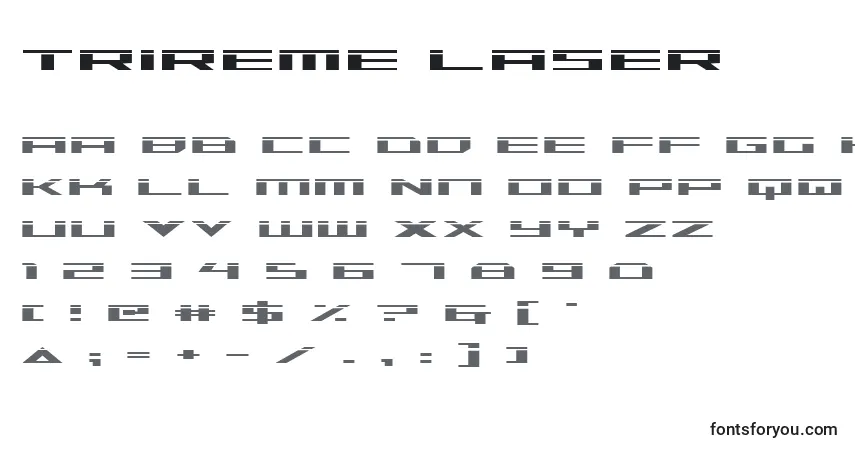 Fuente Trireme Laser - alfabeto, números, caracteres especiales