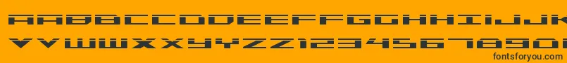 Trireme Laser-Schriftart – Schwarze Schriften auf orangefarbenem Hintergrund