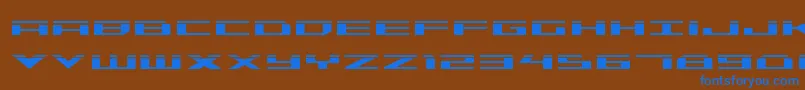 Trireme Laserフォントについての詳細 フォントTrireme Laser – 茶色の背景に青い文字