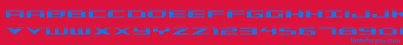 Trireme Laser Font – Blue Fonts on Red Background