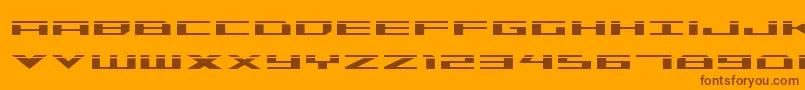Trireme Laser-Schriftart – Braune Schriften auf orangefarbenem Hintergrund