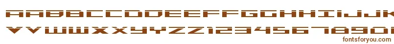 フォントTrireme Laser – 白い背景に茶色のフォント