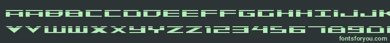 Trireme Laser-Schriftart – Grüne Schriften auf schwarzem Hintergrund