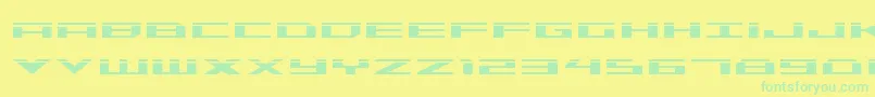 Trireme Laser Font – Green Fonts on Yellow Background