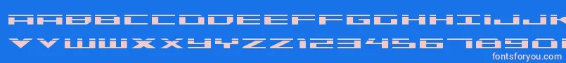 Trireme Laser Font – Pink Fonts on Blue Background