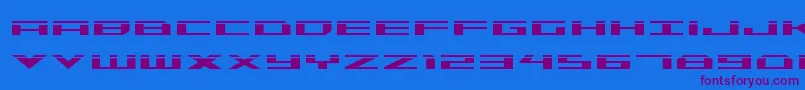 フォントTrireme Laser – 紫色のフォント、青い背景