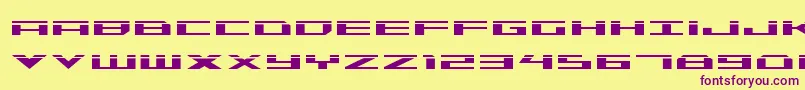 Trireme Laser-fontti – violetit fontit keltaisella taustalla