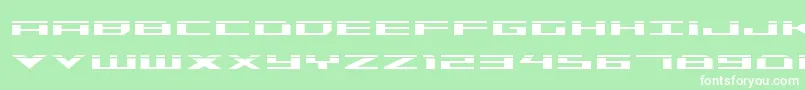 Trireme Laser-Schriftart – Weiße Schriften auf grünem Hintergrund