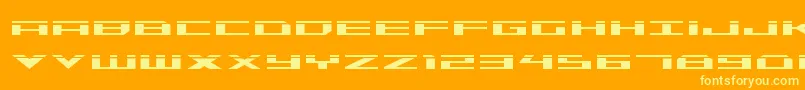 Trireme Laser Font – Yellow Fonts on Orange Background