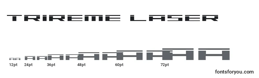 Trireme Laser Font Sizes