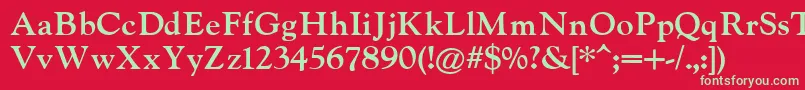 IndiraK Font – Green Fonts on Red Background