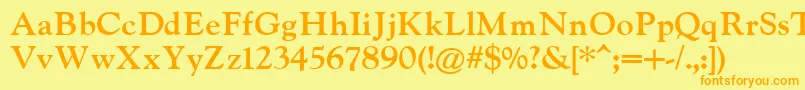 IndiraK Font – Orange Fonts on Yellow Background