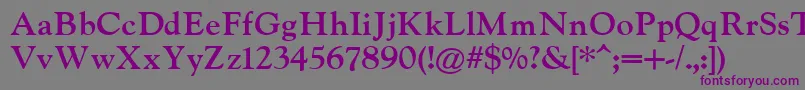 IndiraK-fontti – violetit fontit harmaalla taustalla