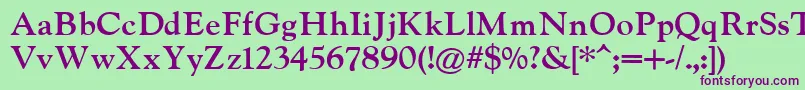 IndiraK Font – Purple Fonts on Green Background