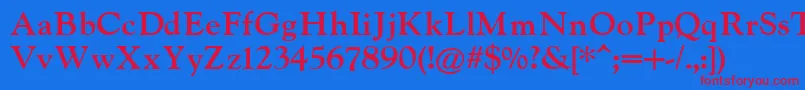 IndiraK Font – Red Fonts on Blue Background