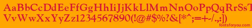 フォントIndiraK – オレンジの背景に赤い文字