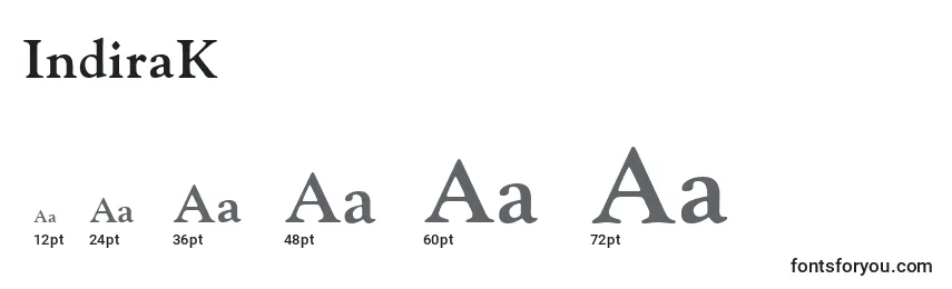 IndiraK Font Sizes