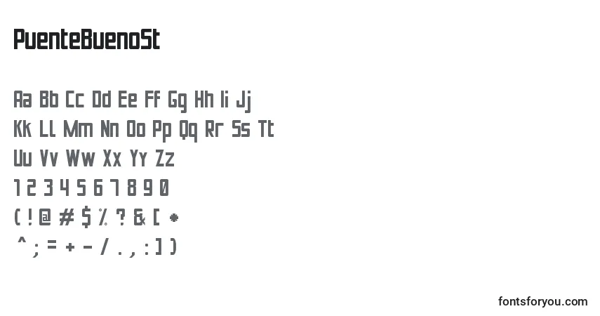A fonte PuenteBuenoSt – alfabeto, números, caracteres especiais