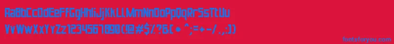 Шрифт PuenteBuenoSt – синие шрифты на красном фоне