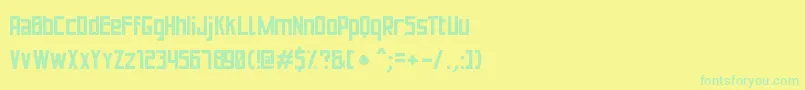 フォントPuenteBuenoSt – 黄色い背景に緑の文字