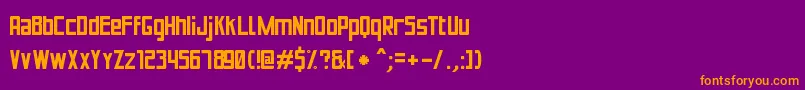 フォントPuenteBuenoSt – 紫色の背景にオレンジのフォント