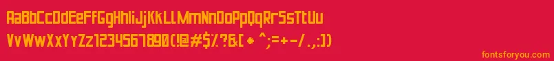 フォントPuenteBuenoSt – 赤い背景にオレンジの文字