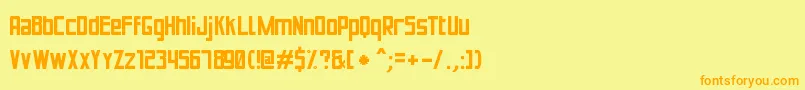 PuenteBuenoSt-fontti – oranssit fontit keltaisella taustalla