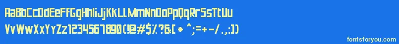 フォントPuenteBuenoSt – 黄色の文字、青い背景