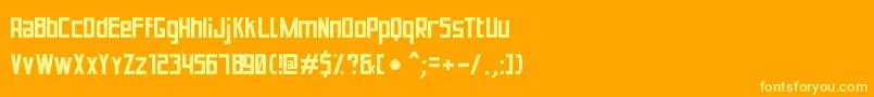 Шрифт PuenteBuenoSt – жёлтые шрифты на оранжевом фоне