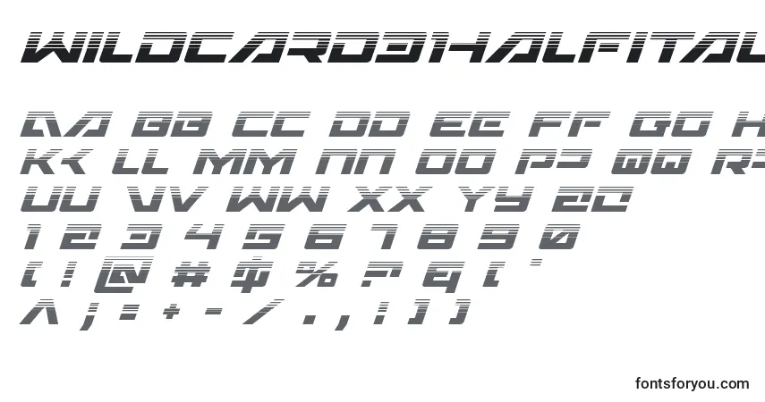 A fonte Wildcard31halfital – alfabeto, números, caracteres especiais