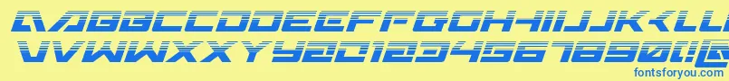 Wildcard31halfital Font – Blue Fonts on Yellow Background