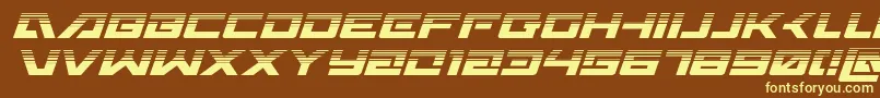 Wildcard31halfital-Schriftart – Gelbe Schriften auf braunem Hintergrund