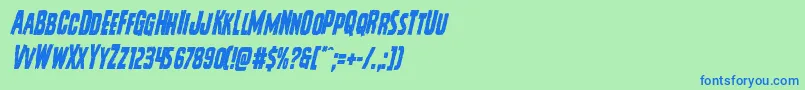 Vicioushungercondital Font – Blue Fonts on Green Background