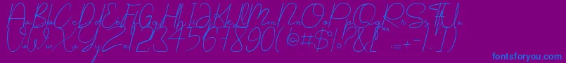 Shellomita Font – Blue Fonts on Purple Background