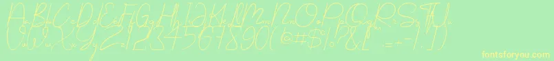 Shellomita Font – Yellow Fonts on Green Background