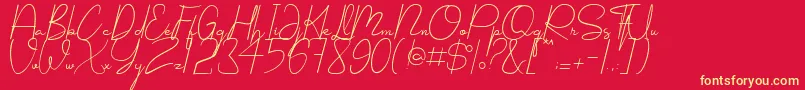Shellomita Font – Yellow Fonts on Red Background
