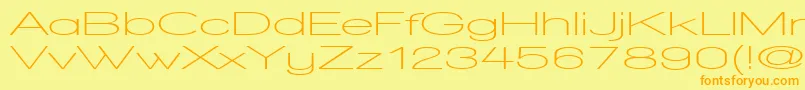 WalkwayUltraexpandSemibold-fontti – oranssit fontit keltaisella taustalla