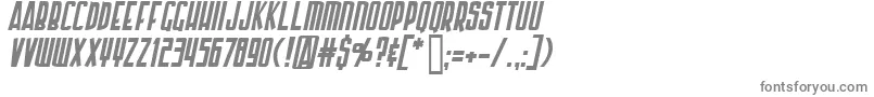 フォントArmorPiercingItalic – 白い背景に灰色の文字