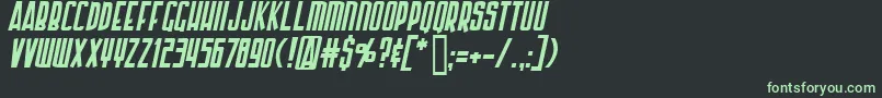 ArmorPiercingItalic Font – Green Fonts on Black Background