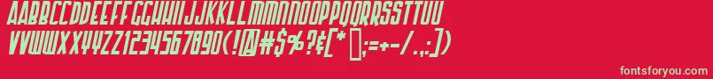 フォントArmorPiercingItalic – 赤い背景に緑の文字